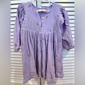 Pink chicken, purple orange dress, size 4